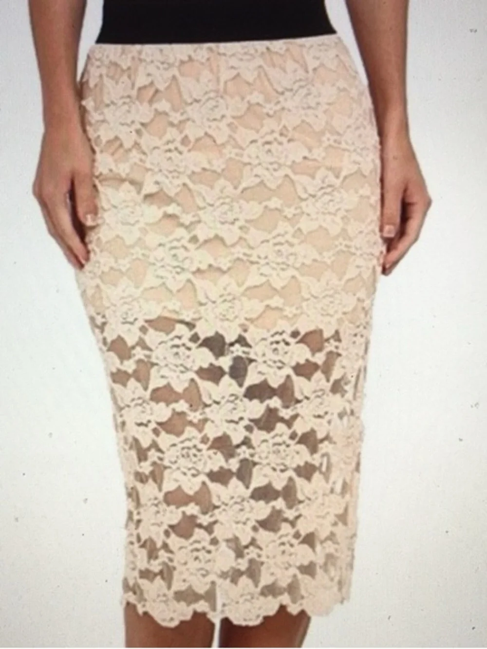 Free People Everything Rosey Pencil Skirt NWT Blush Pink Size L